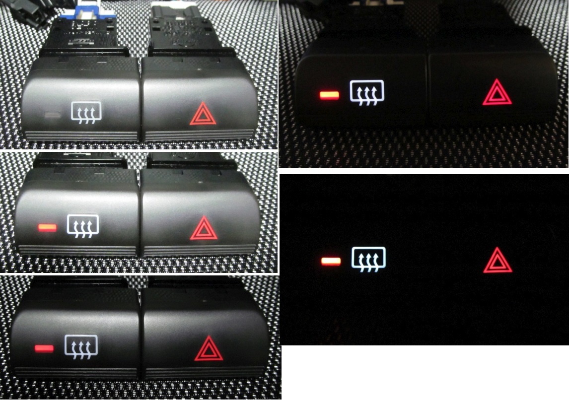 C35ローレル赤・白LED化スイッチset （ハザード電熱線デフォッガー／ハザードスイッチ・デフォッガスイッチ）_画像7