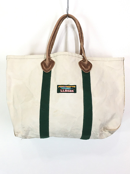 古着 80s LL Bean 「Boat and Tote」 山タグ レザーハンドル キャンバス トート バッグ 大型 雑貨