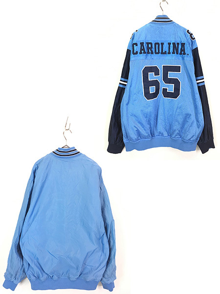 古着 90s North Carolina カレッジ ナンバリング メッシュ リバーシブル ナイロン スタジャン ジャケット XXL 古着_画像3