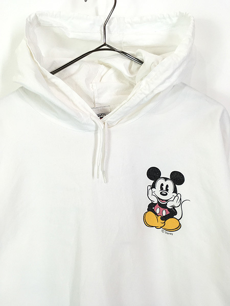 古着 90s Canada製 Disney Mickey ミッキー 両面 プルオーバー コットン ジャケット パーカー L 古着_画像2