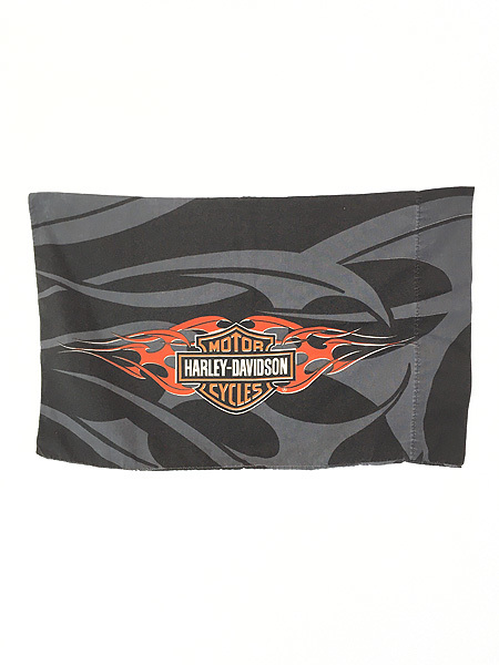  miscellaneous goods old clothes HARLEY DAVIDSON shield & bar fire - bike both sides pillowcase pillow case old clothes 