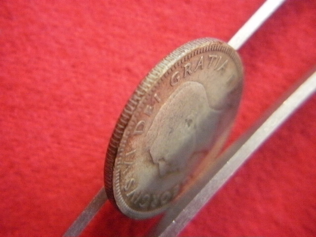 ★世界の銀貨 CANADA (GEORGIVS VI) 25 CENTS 1949- (.800 silver) 外径約23.55㎜ 量目約5.70g 中古並品～の画像10