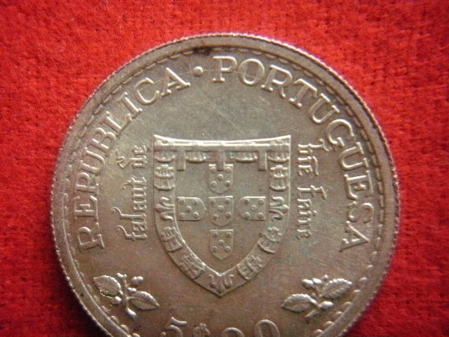 ■世界の銀貨　PORTUGUESA ( Prince Henry ) 5 ESCUDOS 1960- ( .650 silver )　外径約25.0㎜　量目約7.00g　中古並美品～_画像7