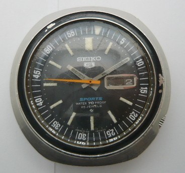 1000円スタート 腕時計フェイス SEIKO セイコー 5SPORTS ファイブスポーツ 6106-6040 自動巻 AT デイデイト 黒文字盤 ジャンク品 12 R10026_画像1