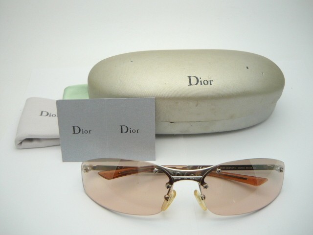 1000円スタート サングラス Christian Dior ディオール MINIPOP/N ミニポップ YB7KH 65□15 120 星型ビス ブラウン系 スクエア WHO R10013_画像1