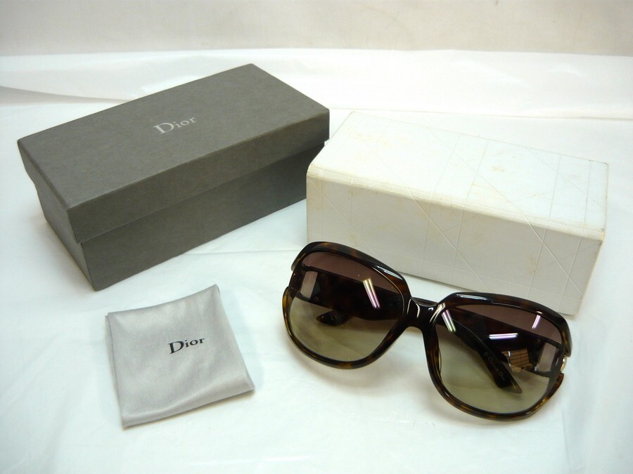 1000円スタート サングラス Christian Dior クリスチャンディオール PROMENADEF THG1W 61□14 130 ブラウンマーブル ケース付 TEB U①908_画像1