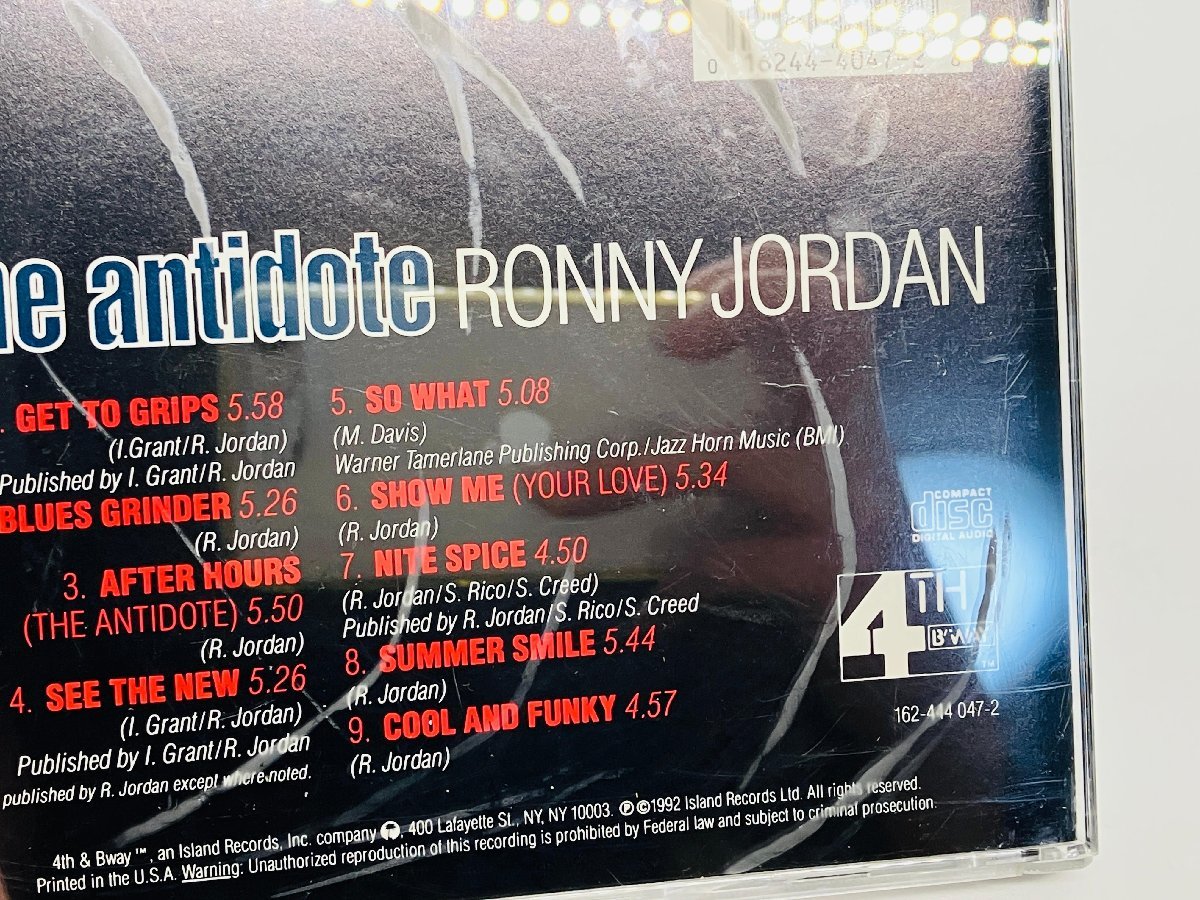 即決CD 蒸着仕様 RONNY JORDAN THE ANTIDOTE / ロニー・ジョーダン 162-444 047-2 Z52の画像3