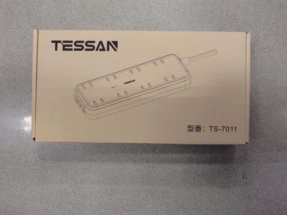 タイムセール　延長コード 2m 電源タップ usb付き テーブルタップ 8個AC口 3USB TESSAN