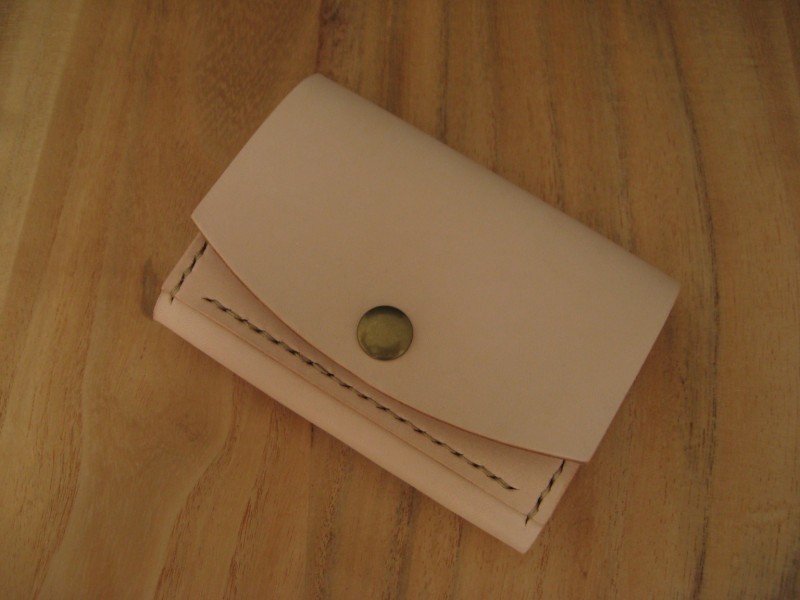 レザーコインケース 小銭入れ カード収納◆ヌメ革◆ハンドメイド 総手縫い_画像1