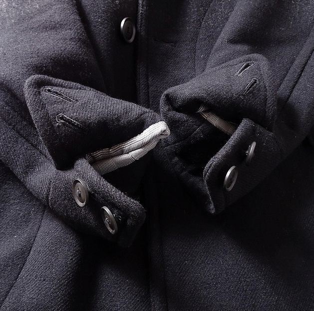 nonnative ノンネイティブ ウール チェック グラデーション Pコート ピーコート 日本製 メルトン MARINER COAT メンズ (1) 黒 ●o-851_画像3