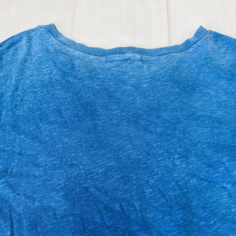 YH0151 Bershka ベルシュカ メンズ Tシャツ 半袖 薄手 プリント 丸首 ポルトガル製 S 青 古着 シンプル 夏 ベーシックカジュアルスタイル_画像8
