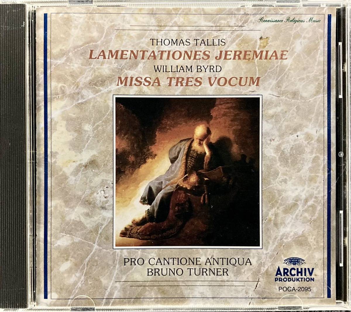 CD/ タリス：エレミアの哀歌、バード：３声部のミサ曲 / ターナー&プロ・カンティオーネ・アンティクワ / サンプル盤_画像1