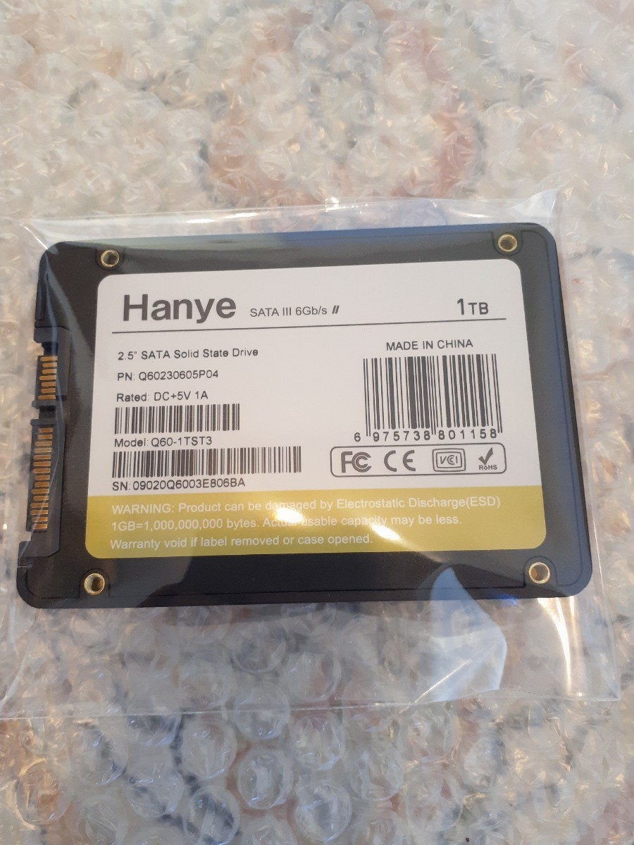 正常100％判定【SSD 1TB】 内蔵型2.5インチ Hanye Q60-1TST3