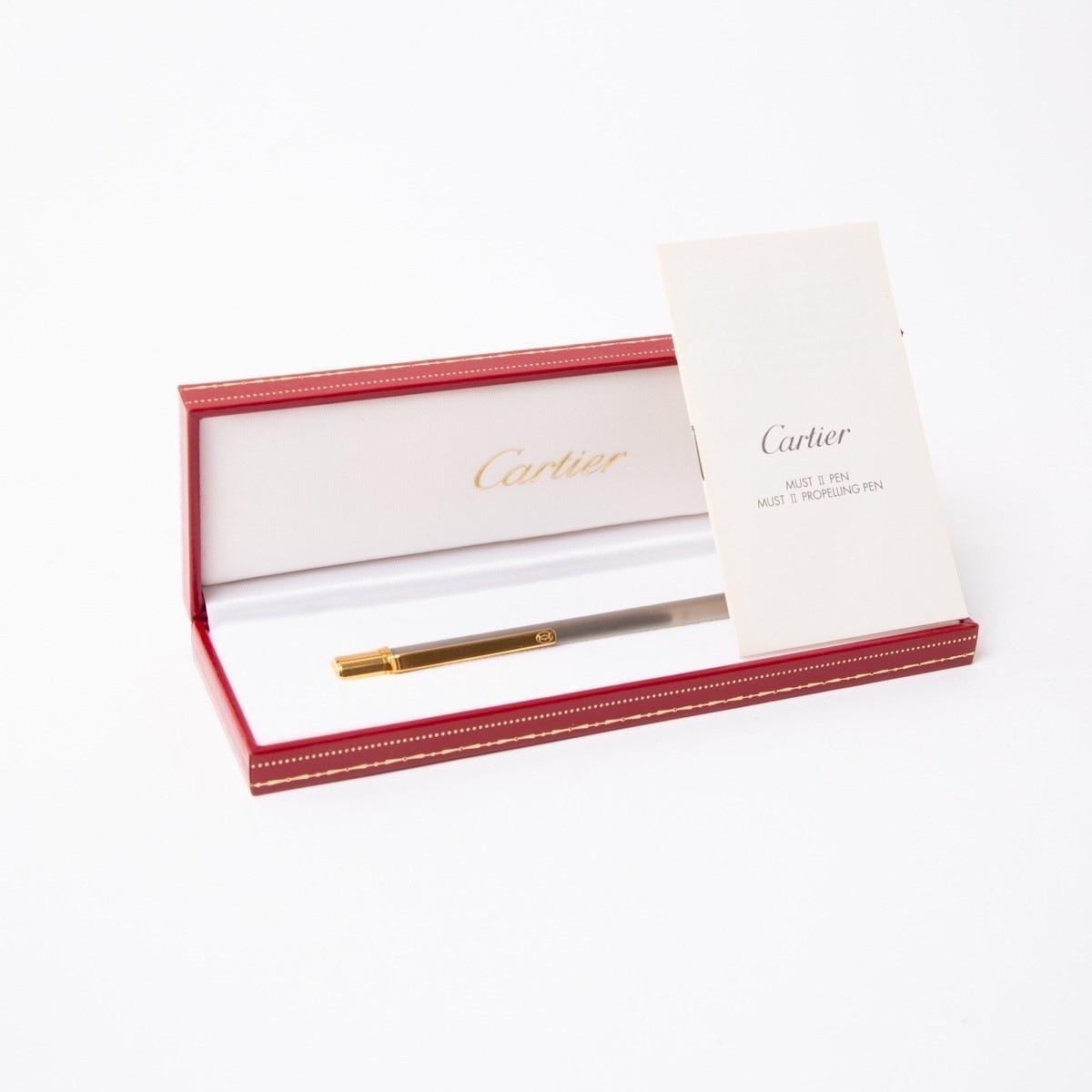 ★極美品★Cartier カルティエ マストドゥ mustｄｅ ボールペン ゴールド シルバー カラー ツイスト式 筆記具　pencil 箱付き_画像5