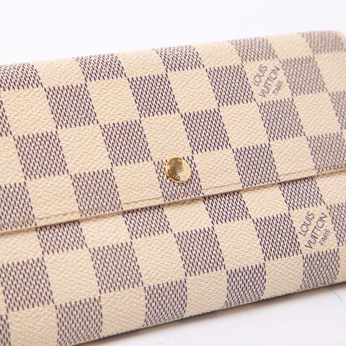 ★極美品★LOUIS VUITTON ルイヴィトン N61735 ダミエアズール ポルトフォイユサラ 二つ折り 長財布 ウォレット ホワイト　TH0096 709-3_画像6