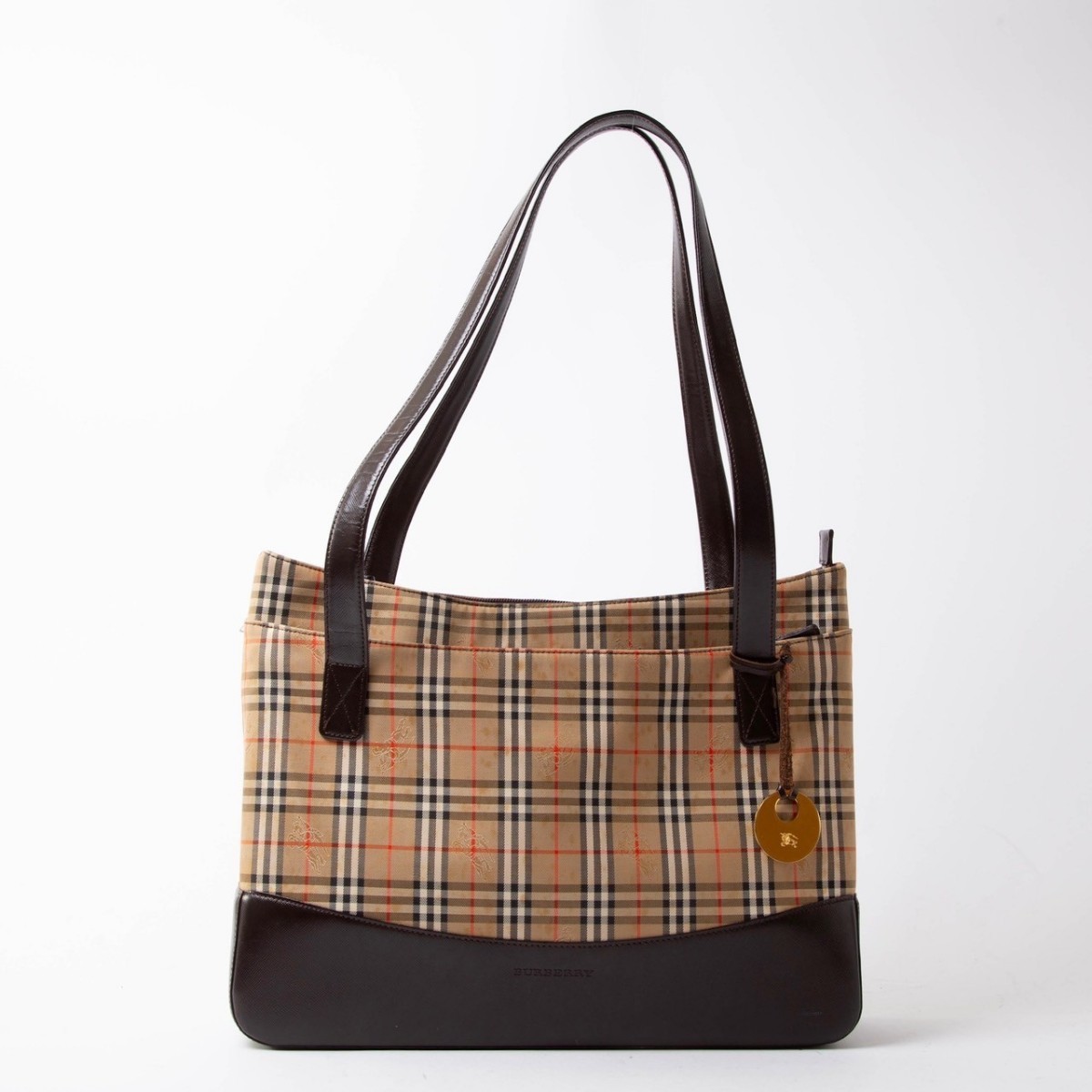 1円スタート★BURBERRY バーバリー ノバチェック キャンバス×レザー トートバッグ ショルダーバッグ レディース ベージュ系 517-5_画像2