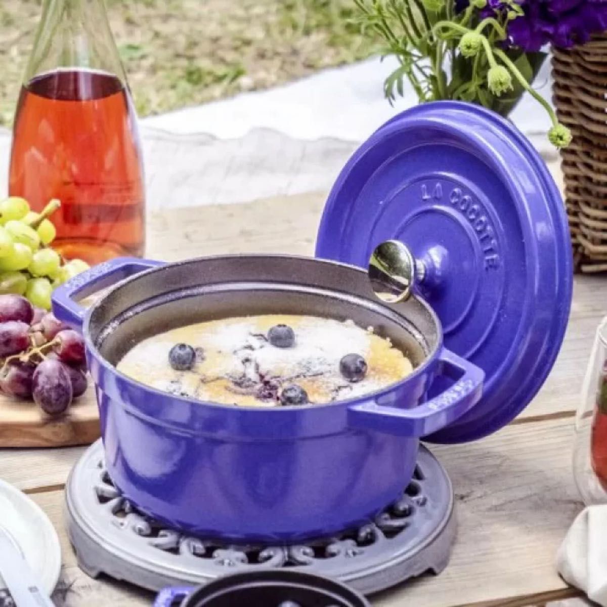 Staub ストウブ ピコ・ココット ラウンド ブルーベリー 22cm 40508-228