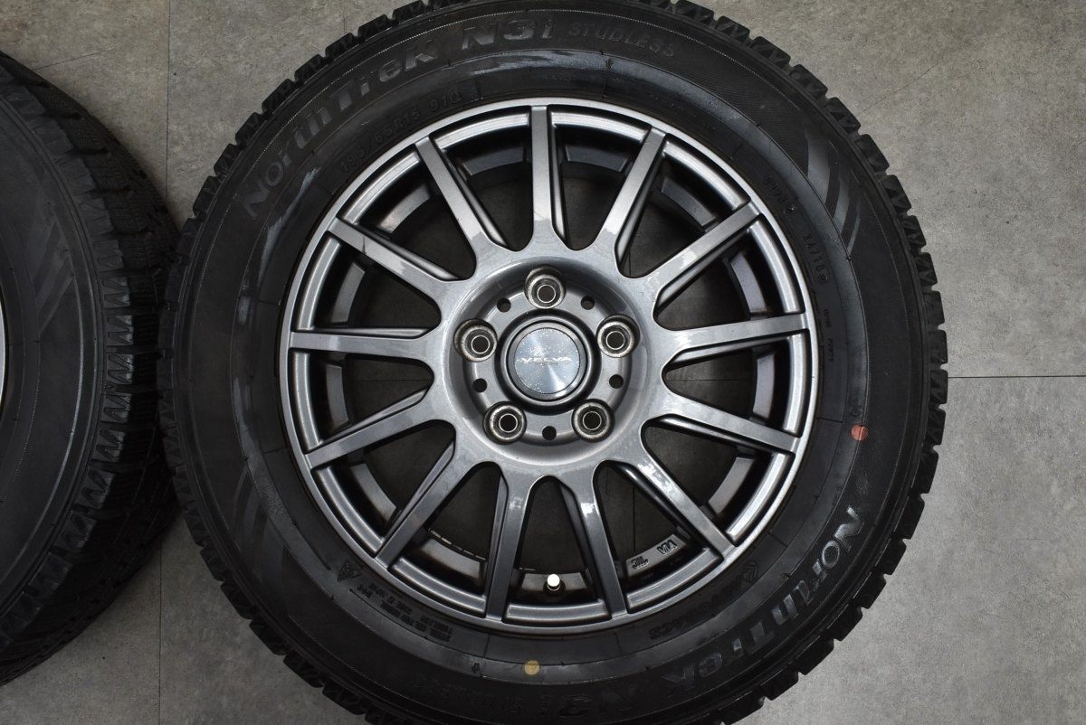 【程度良好品】Weds ヴェルヴァ 15in 6J +43 PCD114.3 ノーストレック N3i 195/65R15 ノア ヴォクシー ステップワゴン セレナ 送料無料_画像4