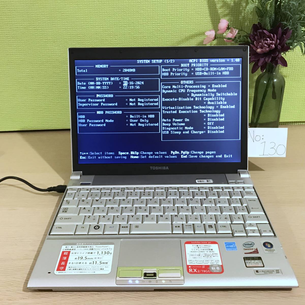 Toshiba Dynabook SS RX2/T8GG ノートPC Windows11 Microsoft Office2021 パソコン_画像2