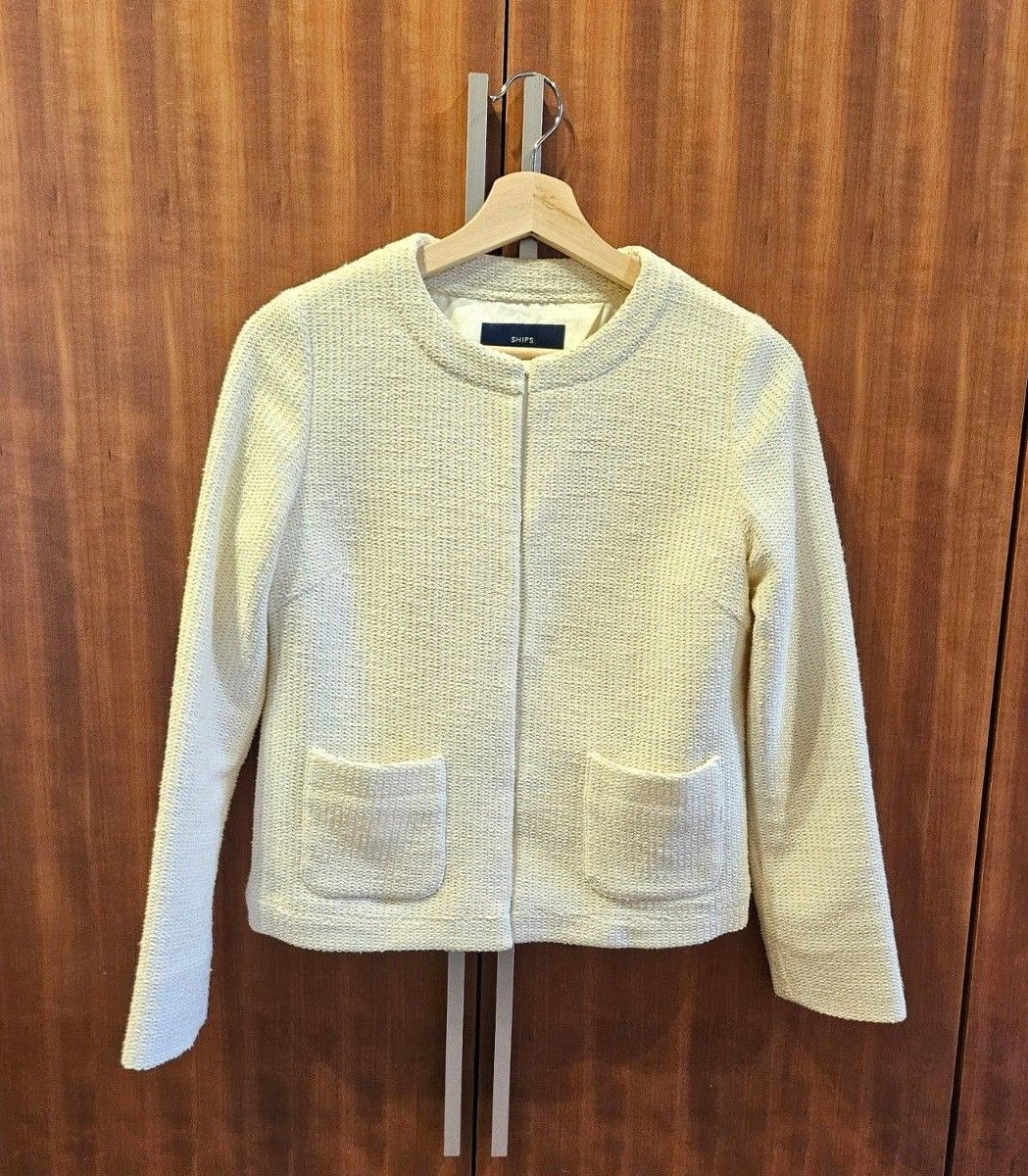 SHIPS×MAPEL ツイードノーカラージャケット 38