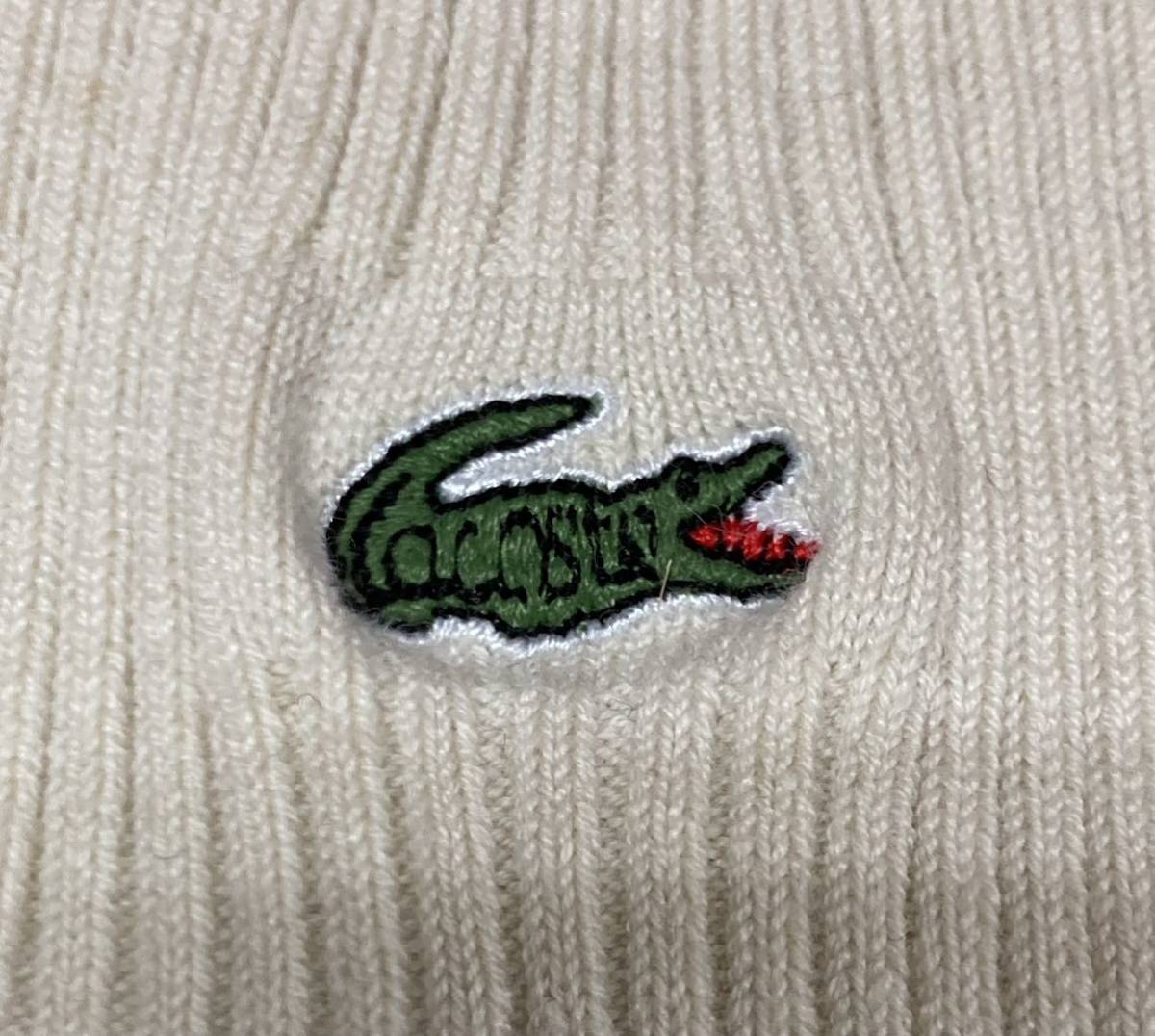 未使用 ♪ LACOSTE ラコステ ♪ レディース 婦人 ソックス 靴下 ベージュ ワニ刺繍入 レトロ_画像2