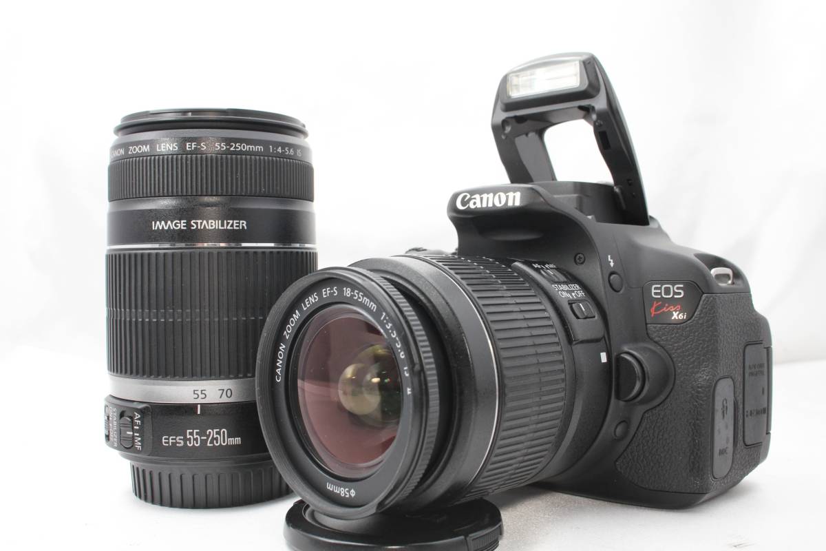 ★【限定！美品 一眼レフスターティングセット】 Canon EOS Kiss X6i ★ EF-S18-55mm IS II EF-S55-250mm IS_画像2