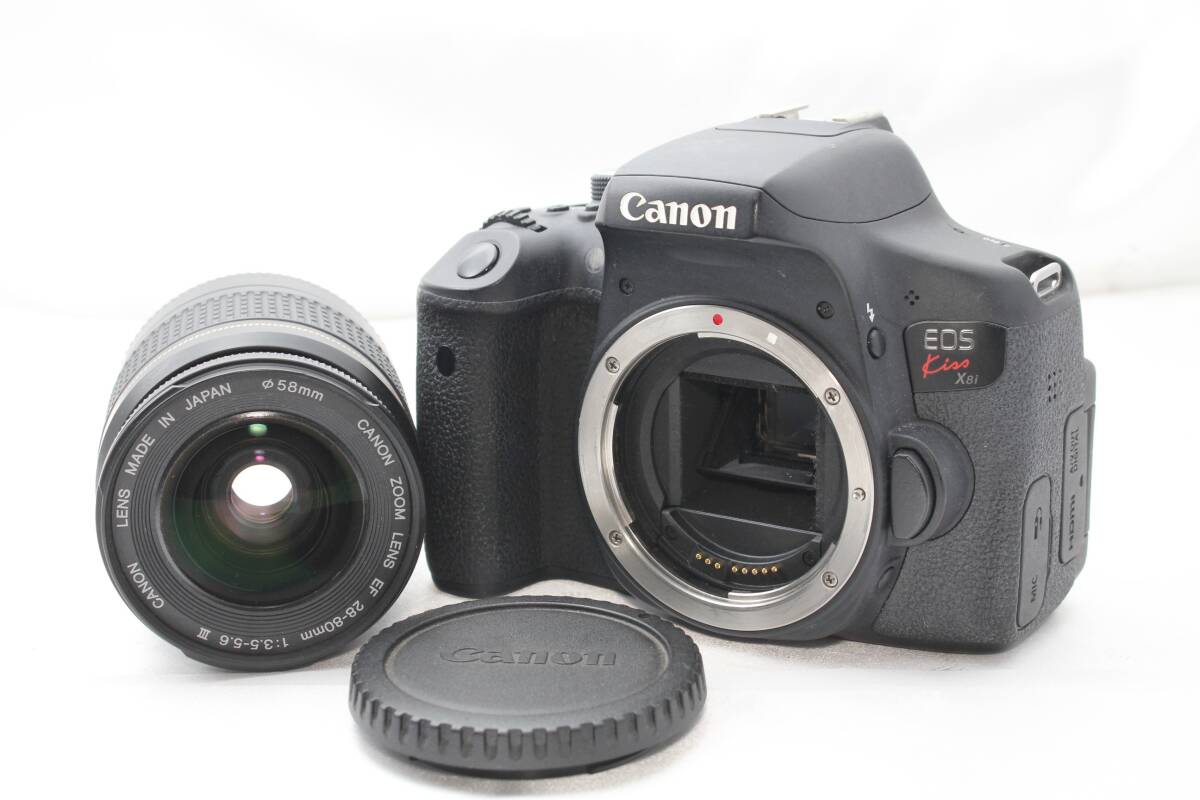 ★【限定！美品 ジャンク セット 動作未確認】 Canon EOS Kiss X8i ボディ ★ EF28-80mm F3.5-5.6 III USM レンズ ★ 20240218 004_画像1