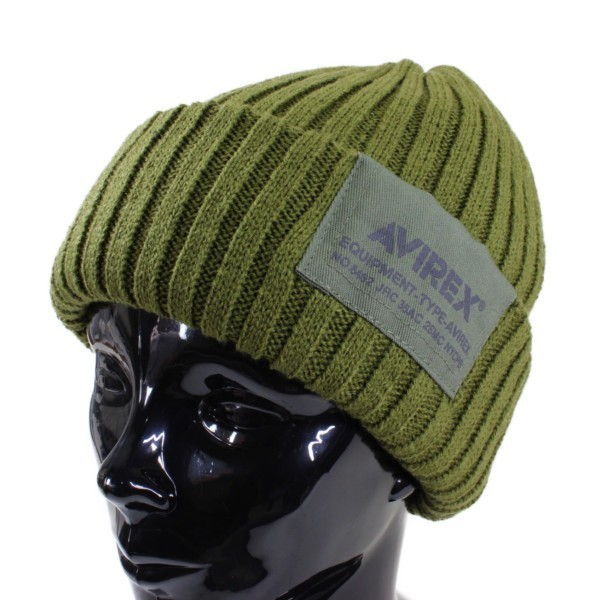 アヴィレックス AVIREX CMD ニットキャップ クラカーボ糸 カーキ Ｗワッチ 新品　メンズ　レディース　超暖　ニット帽_画像2