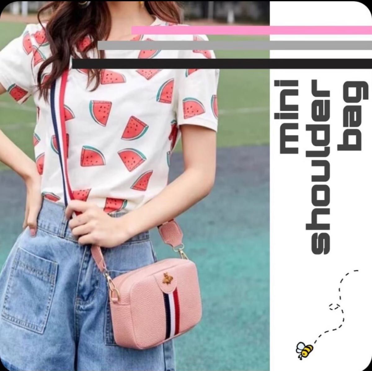 ミニショルダーバッグ　レディース　韓国ファッション　ピンク　ショルダーバッグ