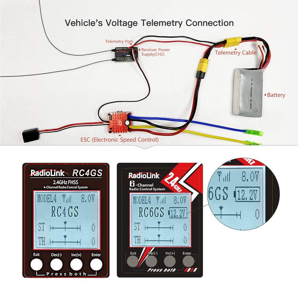 送料無料　中古　稼働品　RadioLink RC6GS 2.4G チャンネル 送信機、 R7FG受信機付き RC カー、 ボート_画像9