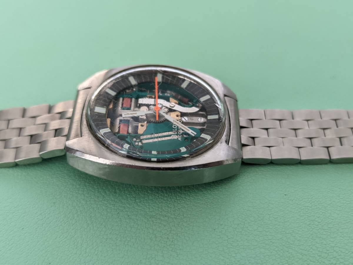 ☆BULOVA ブローバ ACCUTRON アキュトロン 音叉時計 スケルトン文字盤 メンズ腕時計 稼働未確認_画像3