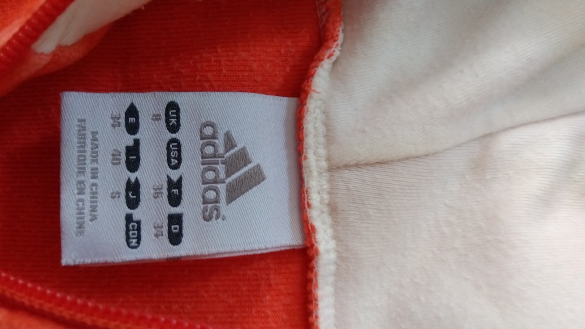 adidas ジャージ ブラッドオレンジ フード_画像4