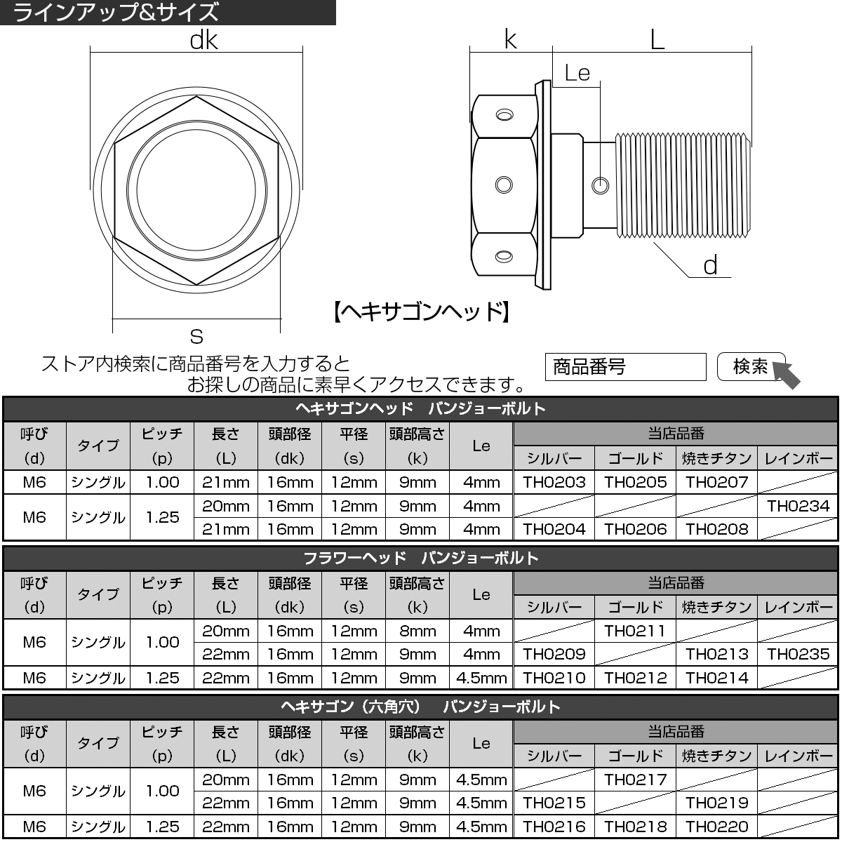 ブレーキ バンジョーボルト M10 P1.25 SUS304 ステンレス製 ヘキサゴンヘッド シルバー TH0204の画像4