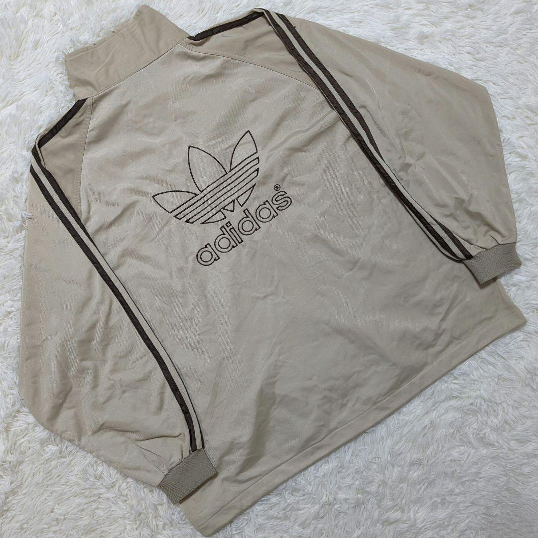 【超希少】80s〜90s 在原みゆ紀着用類似品 アディダス ベージュ×ブラウン 茶色 XLサイズ トラックジャケット ジャージ 入手困難 即購入可 【超希少】80s〜90s 在原みゆ紀着用類似品 アディダス ベージュ×ブラウン 茶色 XLサイズ トラックジャケット ジャージ 入手困難 即購入可