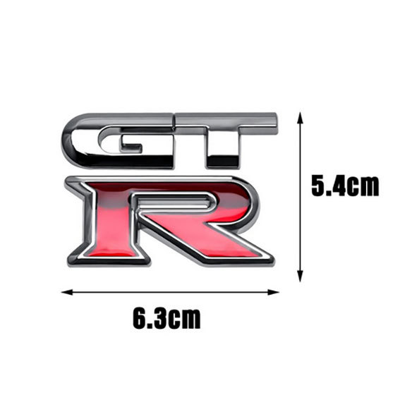 GT-R 3D 金属製エンブレム  シルバー&レッド １個の画像7