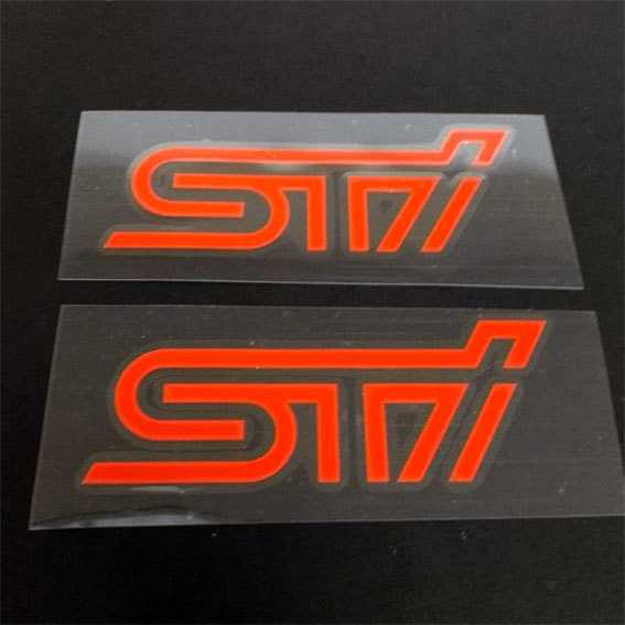 STI 　ステッカー　デカール　レッド（赤）　２枚セット_画像1