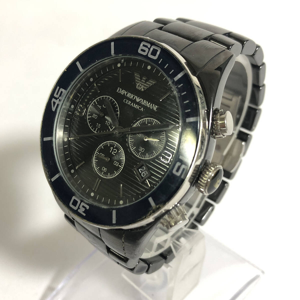 EMPORIO ARMANI エンポリオアルマーニ 腕時計 ブラック 黒 AR-1429 111105 ケース付き_画像1