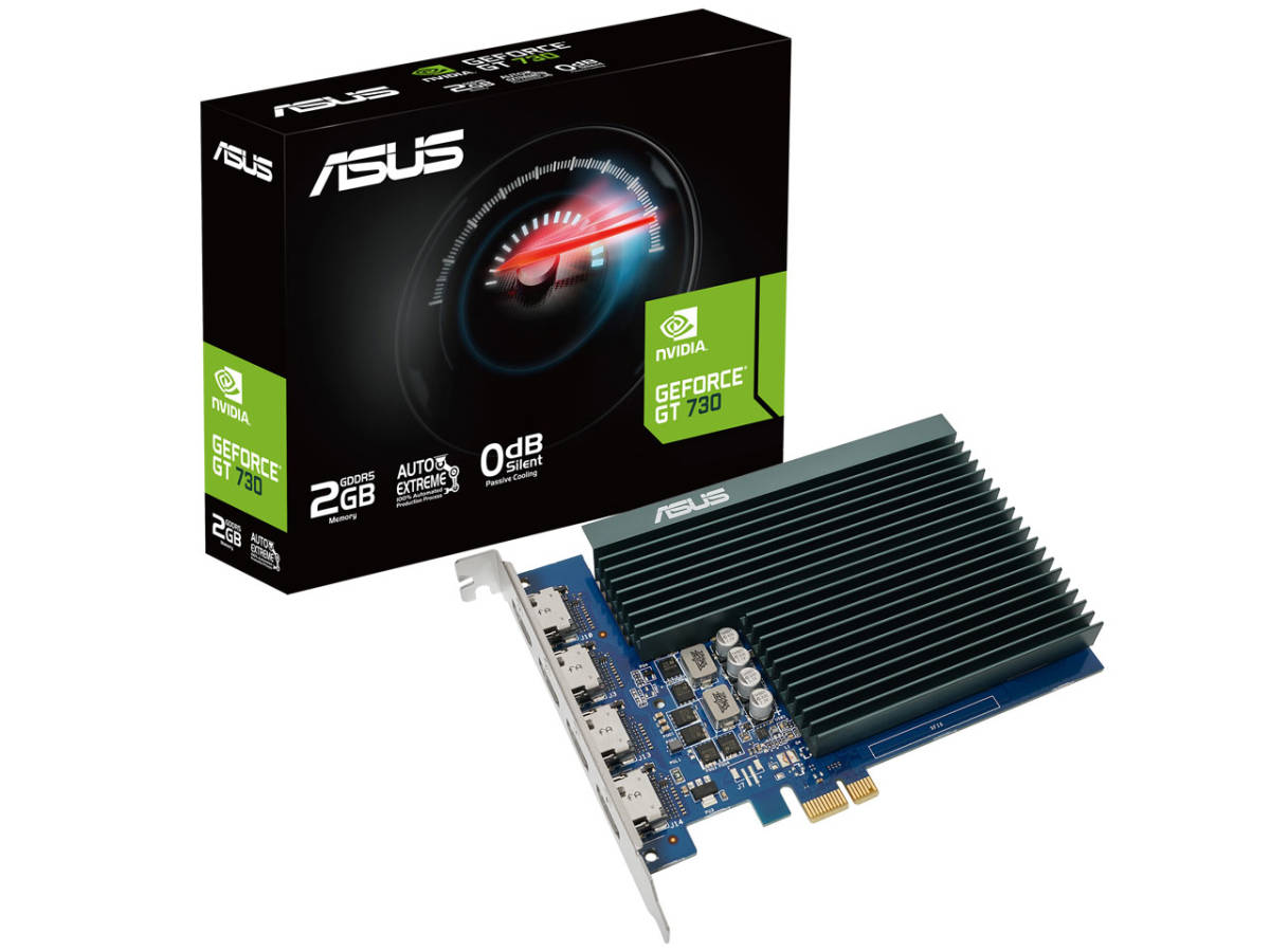 【送料無料】新品 ASUS GT730-4H-SL-2GD5 [PCIExp 2GB] GeForce GT 730 (64-bit GDDR5) HDMI1.4b x4 (国内正規品)_画像1