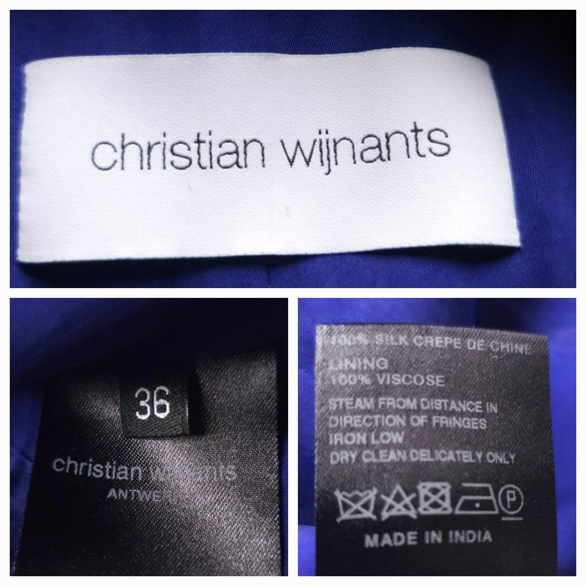 クリスチャンワイナンツ Christian Wijnants シルクフリンジジャケット パープル M~L相当 高級 極美品