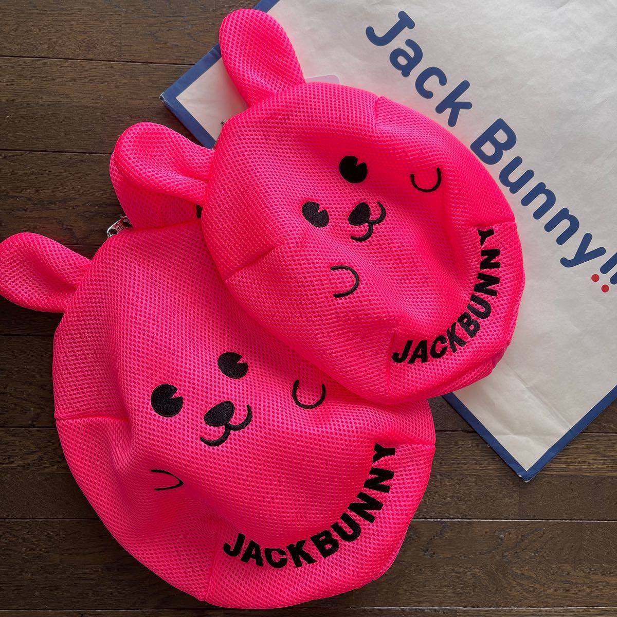  free shipping Jack ba knee by Pearly Gates JACK BUNNY... parent .MESH large small pouch (2 piece ) multi many sama . laundry travel ventilation Pink( bargain ) new goods 