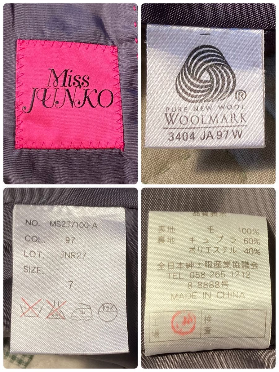 ★美品★レディースMiss JUNKO テーラードウールJKT 7