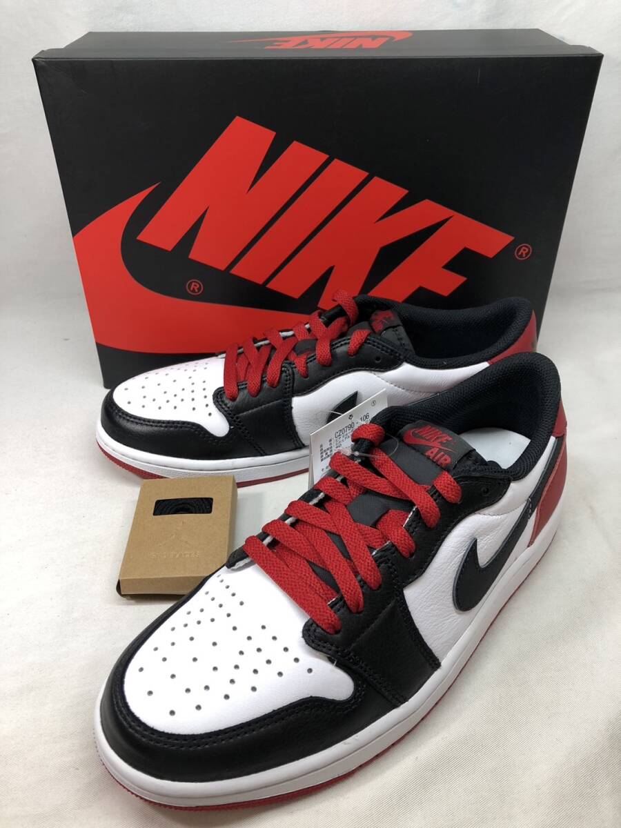 ■未使用 NIKE AIR JORDAN 1 RETRO LOW OG Black Toe AJ1 ナイキ エア ジョーダン 1 レトロ ブラックトゥ CZ0790-106 27cm ●230222