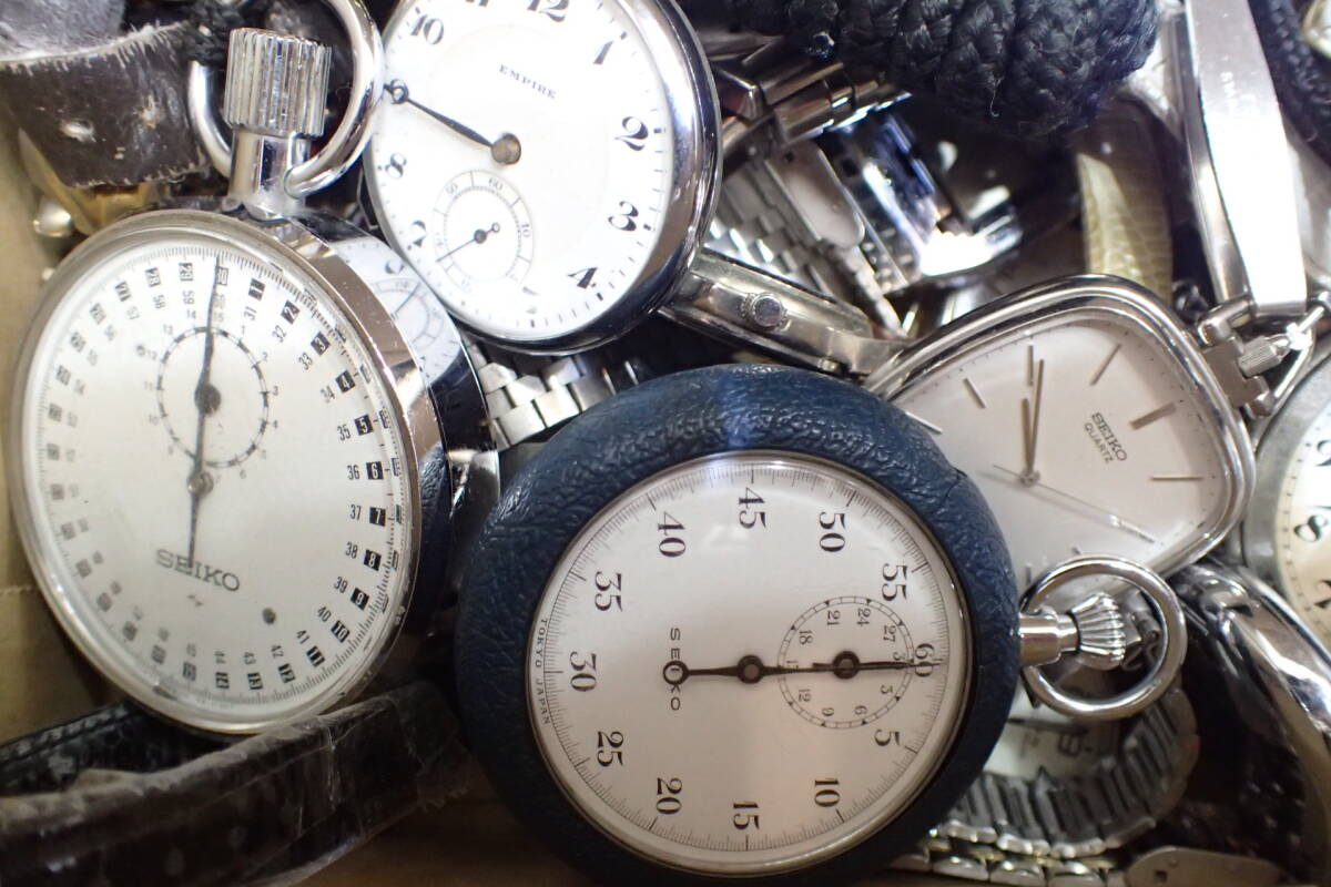 古い懐中時計が多い ◆セイコー/シーマ/ウォルサム/アンティーク等 ◆機械式/クオーツ 懐中時計/腕時計 まとめて大量セットの画像2