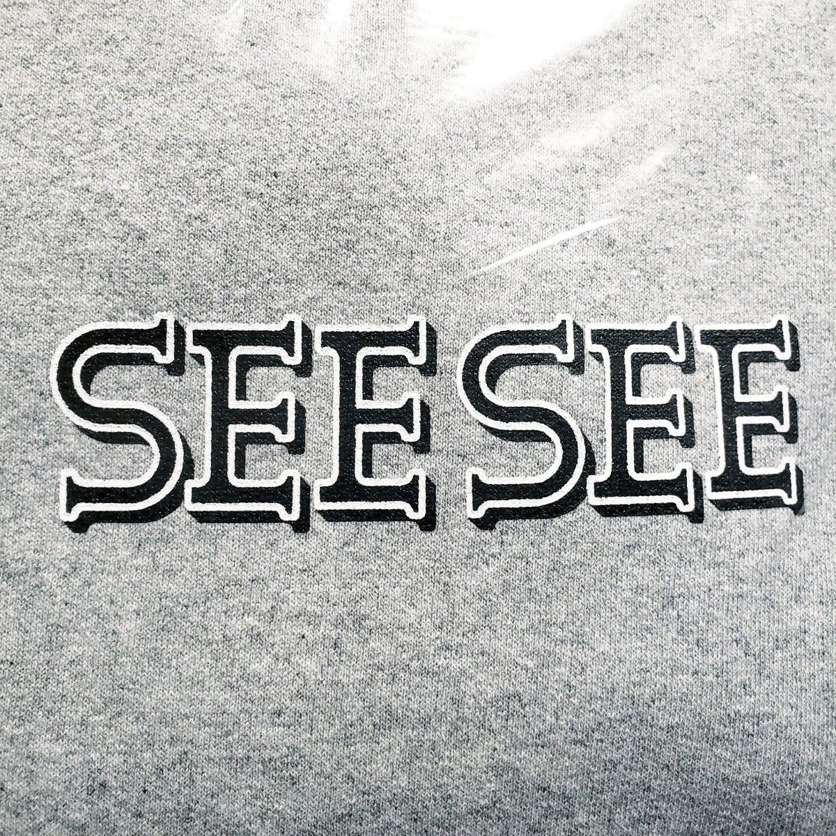 SEE SEE FONT LOGO CREW GREY スウェット XXL 新作 シーシー グレー