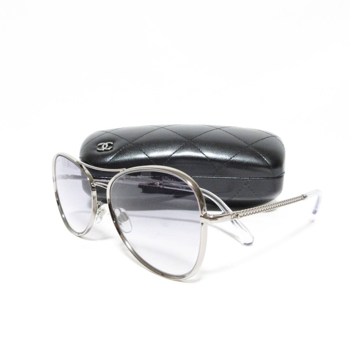  new goods CHANEL here Mark chain design Teardrop sunglasses men's lady's 