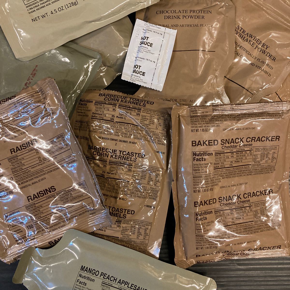 【まとめセール】米軍放出 沖縄米軍実物 MRE レーション 野戦食 バラ 色々セット 30袋 ディスプレイ コレクション 撮影用小道具　未使用③_画像4