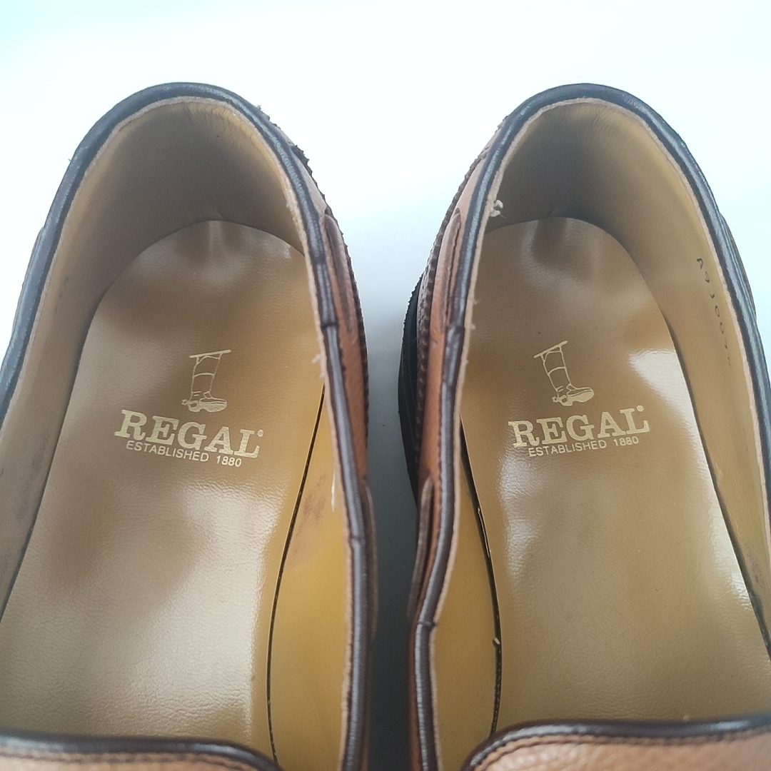 REGAL リーガル ウィングチップ タッセルローファー 25.5 ドレスシューズ ビジネス 革靴 レザー ブラウン系 茶 b15_画像7