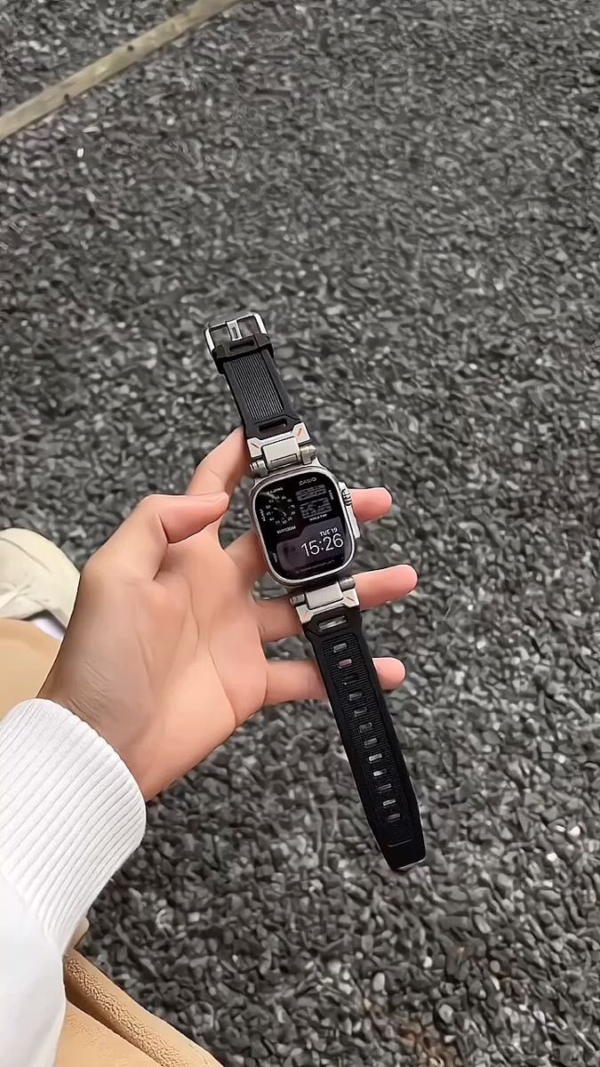 Apple watch アップルウォッチ バンド ベルト シリコーン　高品質316L ステンレス　メカデザイン