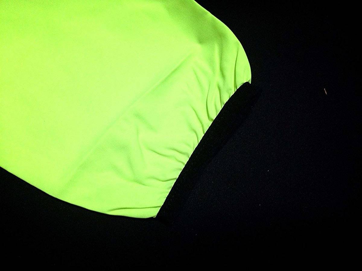 【売れ筋】防風ウィンドブレーカー 収納ポーチ付き サイクリングウエア 黄緑 XL 新品の画像7