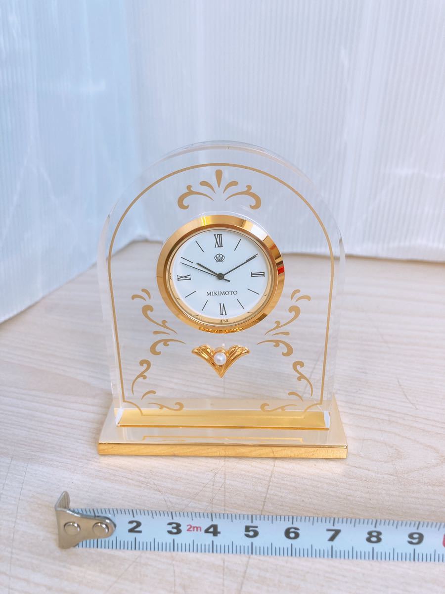 MIKIMOTO International 置き時計 パール付き ミキモト インテリア クリスタル時計 箱付き 12個セット 未使用 小型 置時計 記念品_画像5